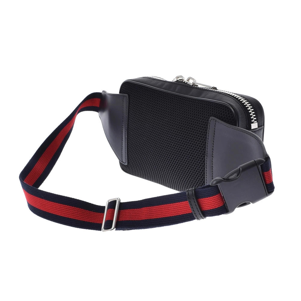 Gucci Bag Supreme Belt Canvas Leather Black GG Soft Bum Body Gray Belt